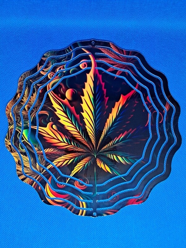 Aluminum Cannabis 8-inch Wind Spinner