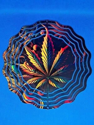 Aluminum Cannabis 8-inch Wind Spinner