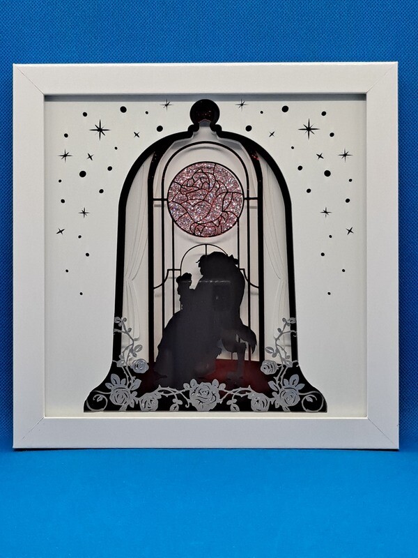 Beauty and the Beast 2 8x8 inch shadowbox