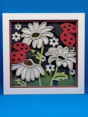Ladybug 8x8 inch shadowbox