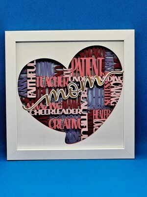 Mom Crosswords 8x8 inch shadowbox