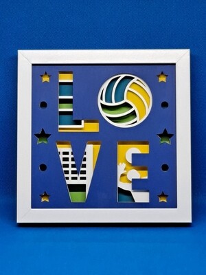 Volleybll Love 3D 8x8 inch shadowbox