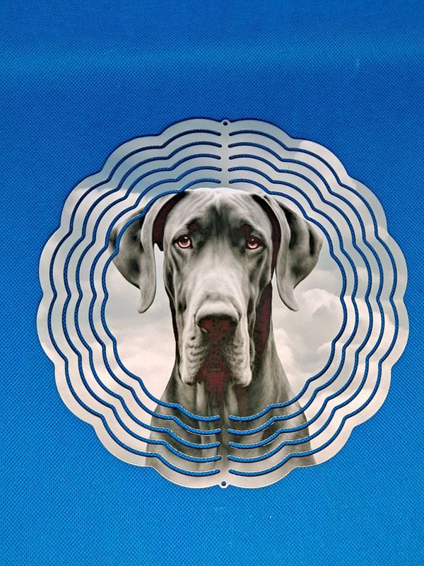 Great Dane (Black) Aluminum 8-inch Wind Spinner