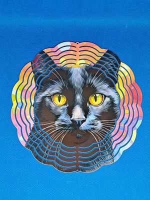 Aluminum Black Cat 8-inch Wind Spinner