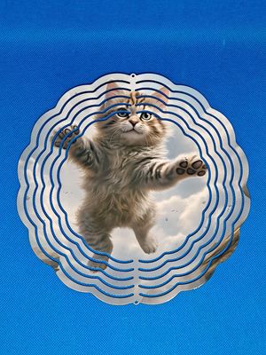 Leaping Kitten Aluminum 8-inch Wind Spinner