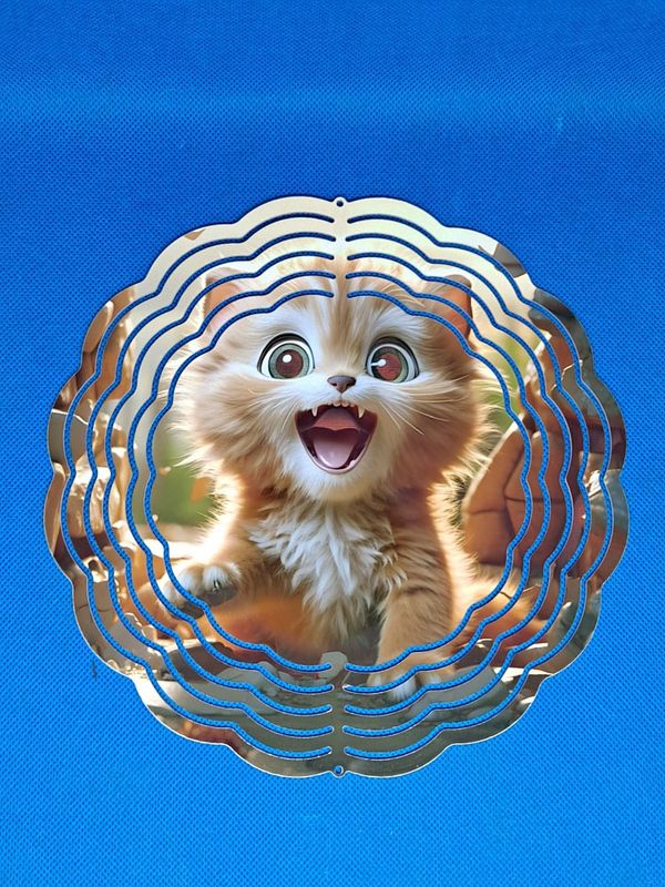 Happy Kitten Aluminum 8-inch Wind Spinner