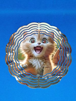 Happy Kitten Aluminum 8-inch Wind Spinner