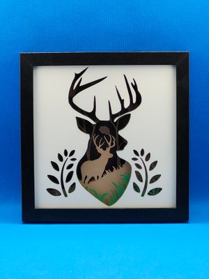 Deer Head 8x8 inch shadowbox
