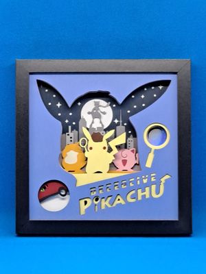 Detective Pikachu 8x8 inch shadowbox