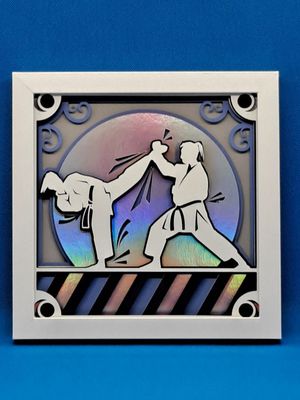 Karate Tournament Female 8x8 inch shadowbox
