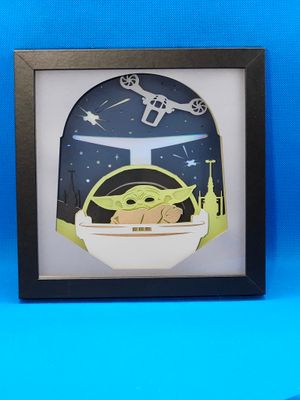 baby Yoda 1 8x8 inch shadowbox