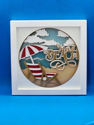Lif&#39;s A Beach 8x8 inch shadowbox