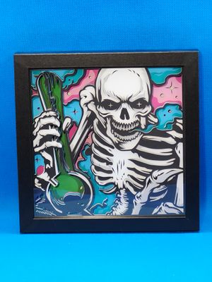 Smoke Skull 8x8 inch shadowbox