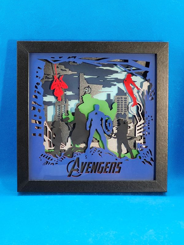Avengers 8x8 inch shadowbox