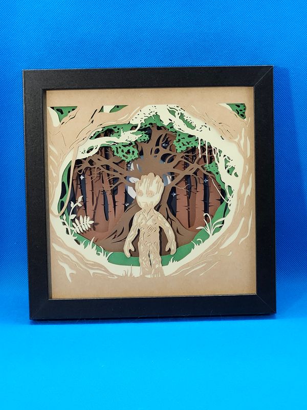 Baby Groot 8x8 inch shadowbox