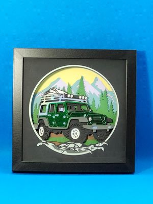 3D Off Road Green 8x8 inch shadowbox