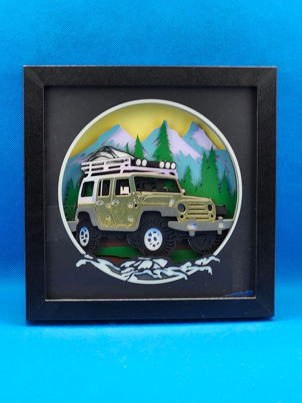 3D Off Road Gold 8x8 inch shadowbox