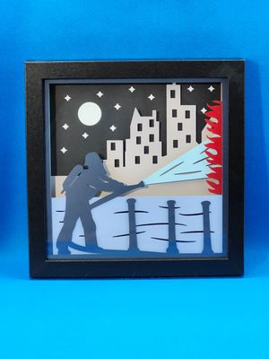 Fireman 8x8 inch shadowbox
