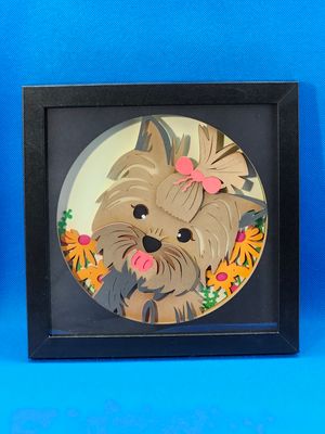 Yorkshire Terrior 8x8 inch shadowbox