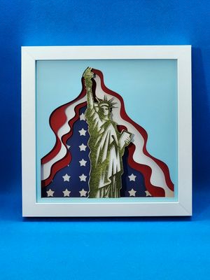 Lady Liberty Patriotic 8x8 inch shadowbox