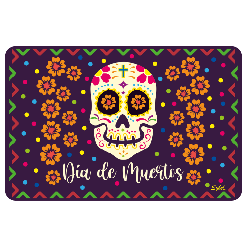Mantel de vinil de Dia de Muertos - Morado
