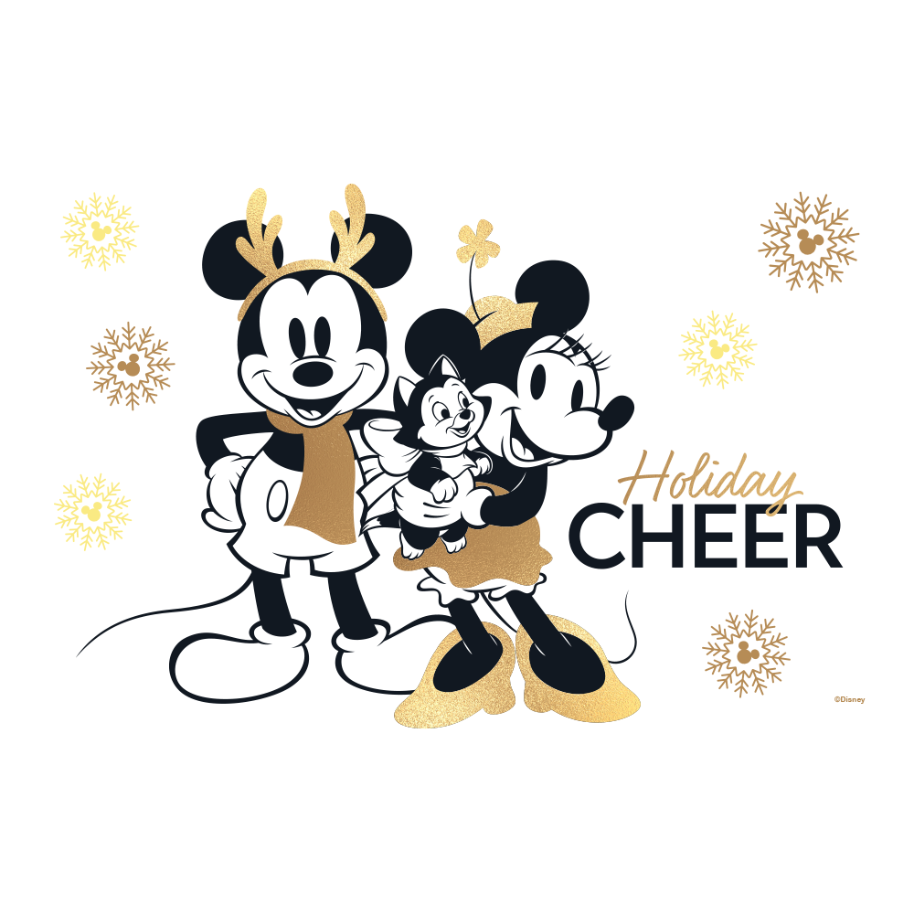 Mantel de vinil de Mickey &amp; Minnie - Holiday Cheer