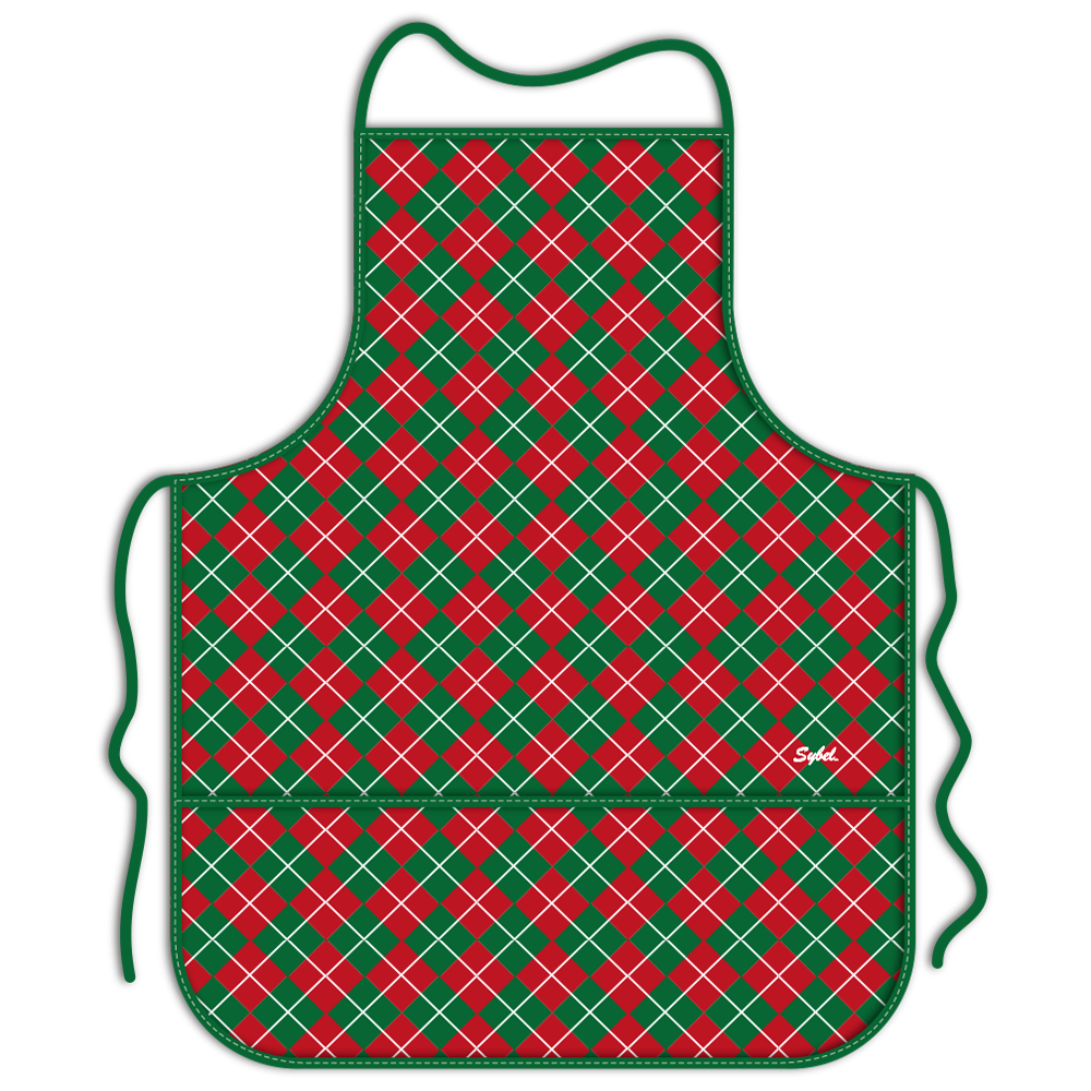 Mandil para adulto de Navidad - Cuadros