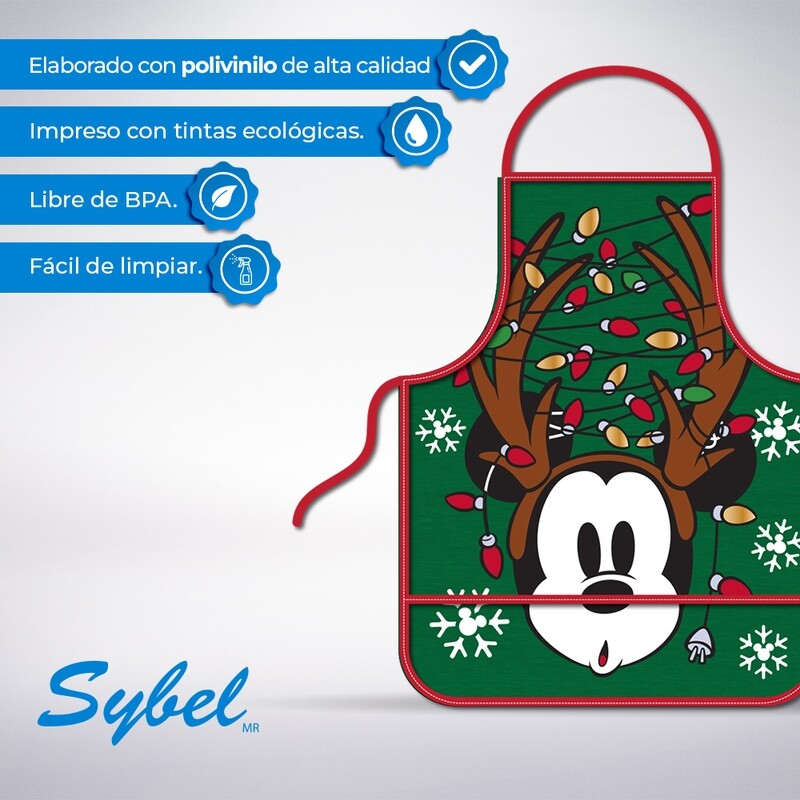 Mandil Infantil de Mickey con Diadema de Reno