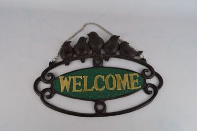 Metalinė pakabinama lauko dekoracija "Welcome"