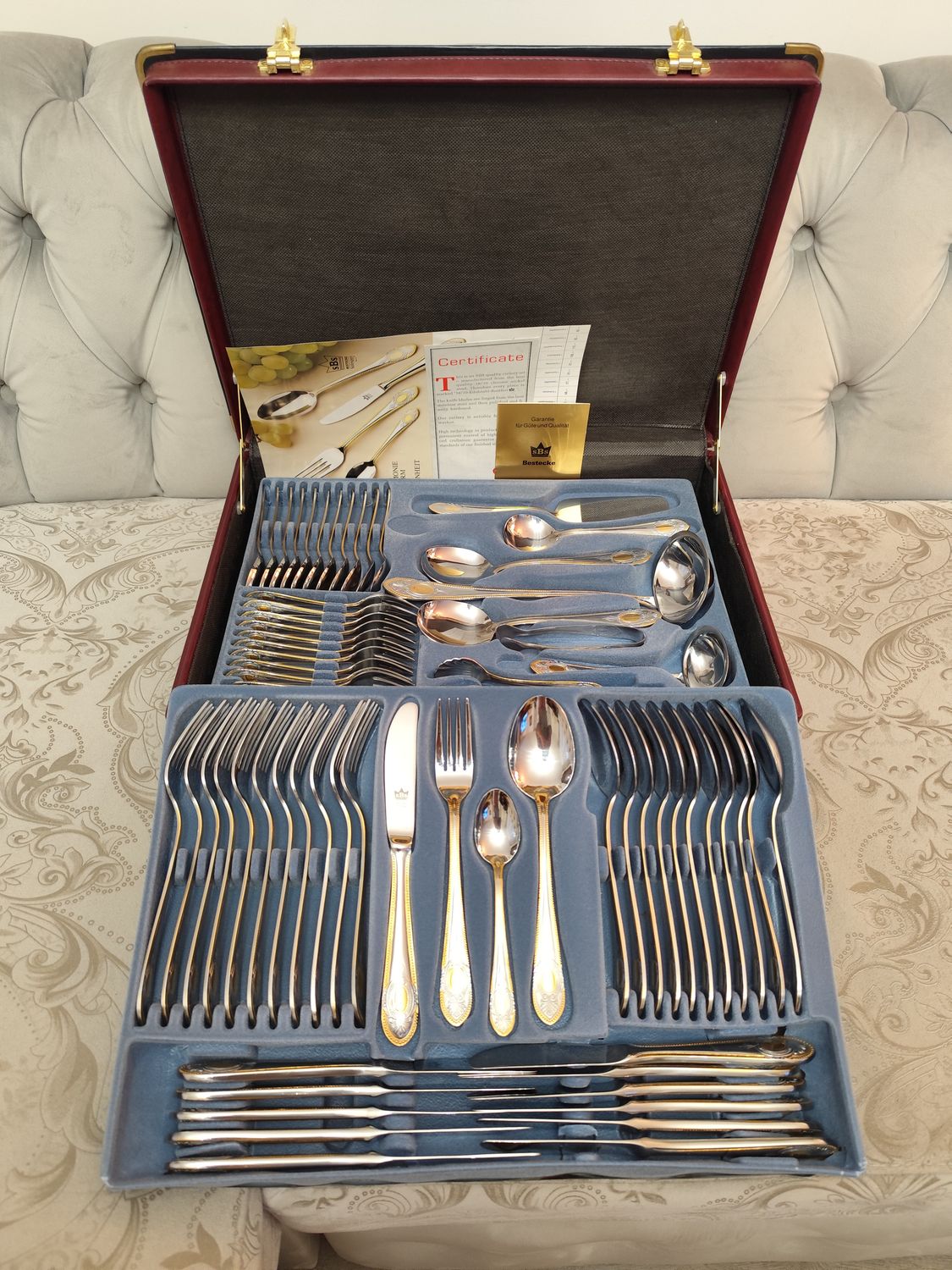 Paauksuoti "SBS" stalo įrankiai 12-ai asmenų