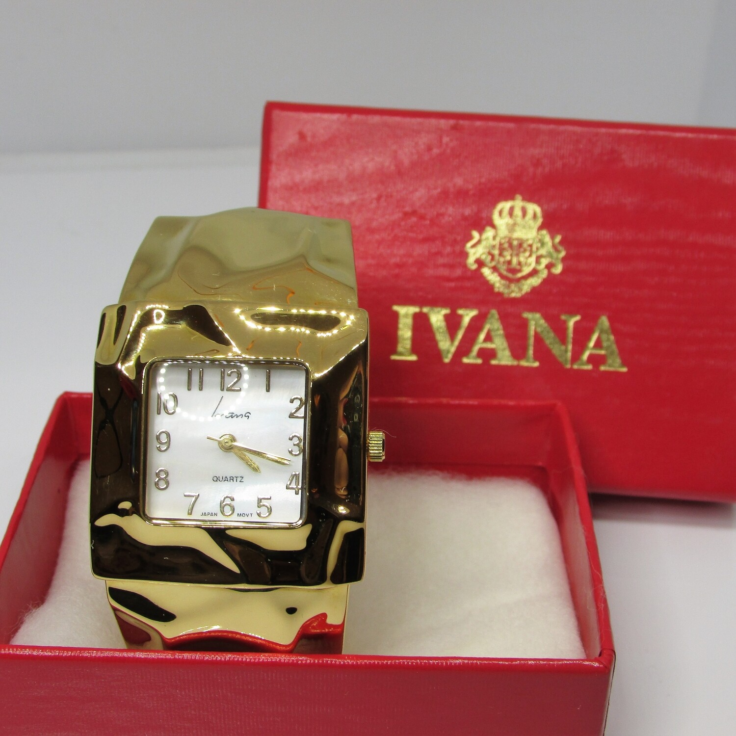 Ivana's Gold toned Hammered Quartz Watch c. 1990's