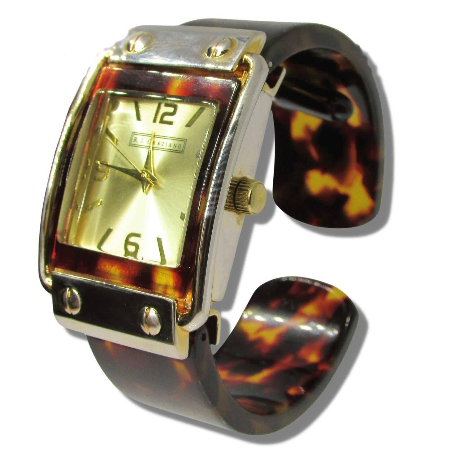 R.J. Graziano's Tortoise Shell Gold toned Watch c. 1970's