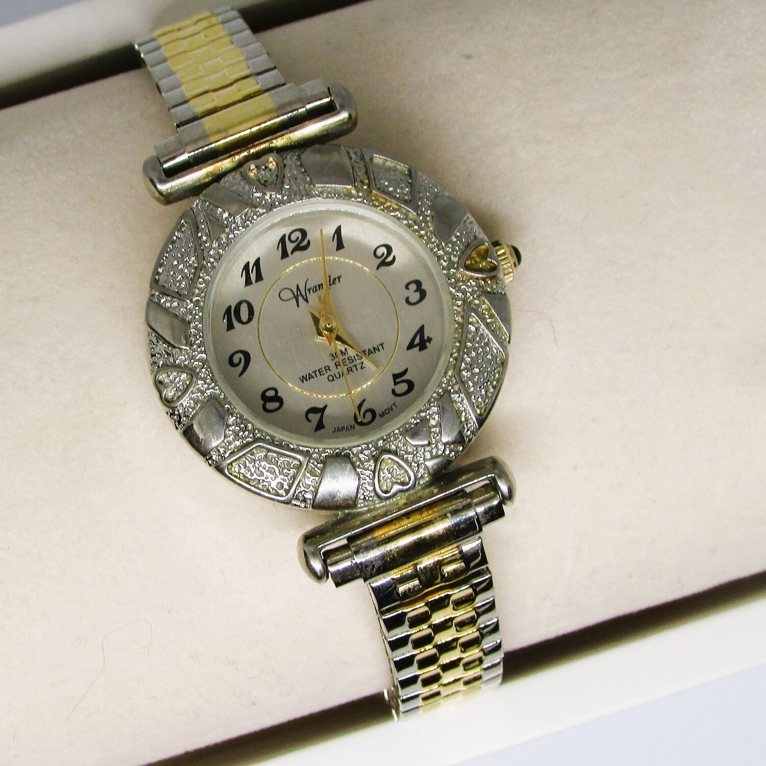 Wrangler's Gold and Silver Toned Water-Resistant Quartz Watch c. 1990's