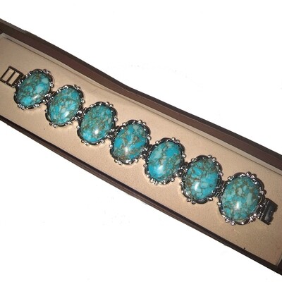 Claudia Agudelo's Silver Turquoise Bracelet c. 1990's