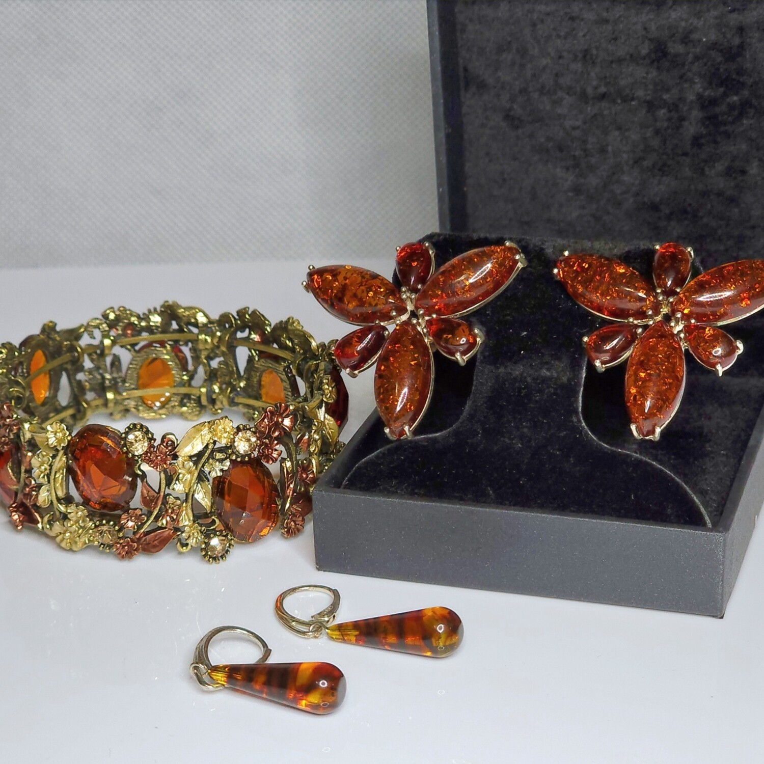 Vintage Baltic Amber Lot on Sterling Silver c. 1970's