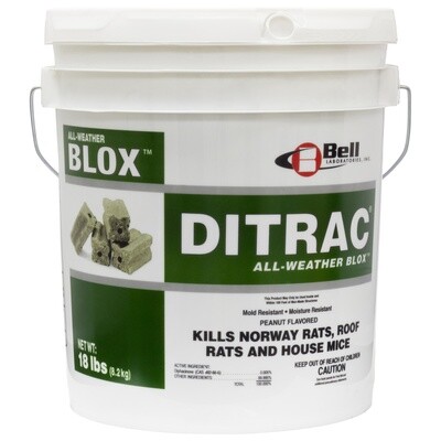 Ditrac All-Weather Blox - 18 lbs. Pail - Rat Mouse Bait Blocks