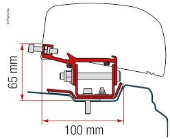 Fiamma Adapter F40van Renault Trafic/Opel Vivaro kurzer Radstand ab 2014