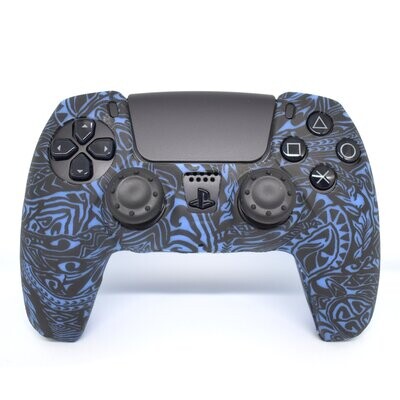 Playstation 5 Controller Skin Blue Leaves