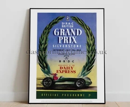 1952 Silverstone British Grand Prix Poster