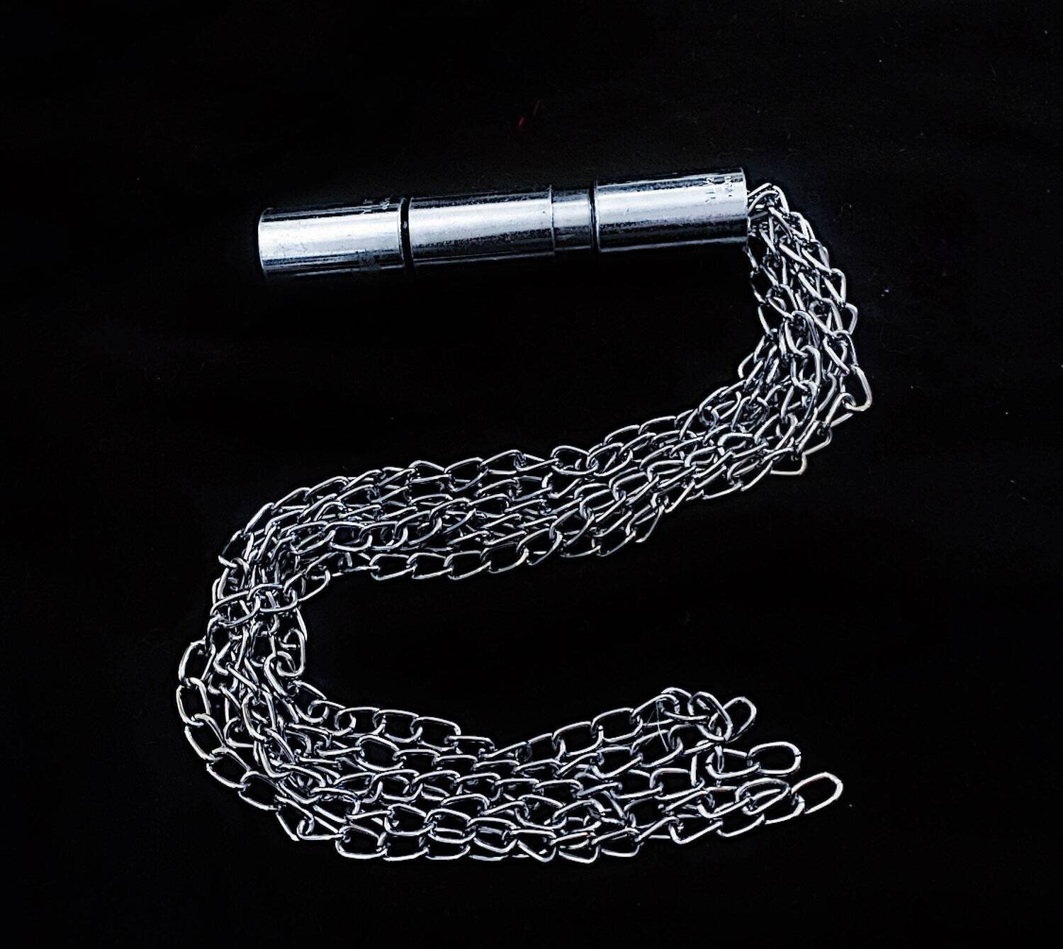 BDSM Flogger Teaser metal chain link chrome plated handle Impact Play  Gear Spanking Flogger