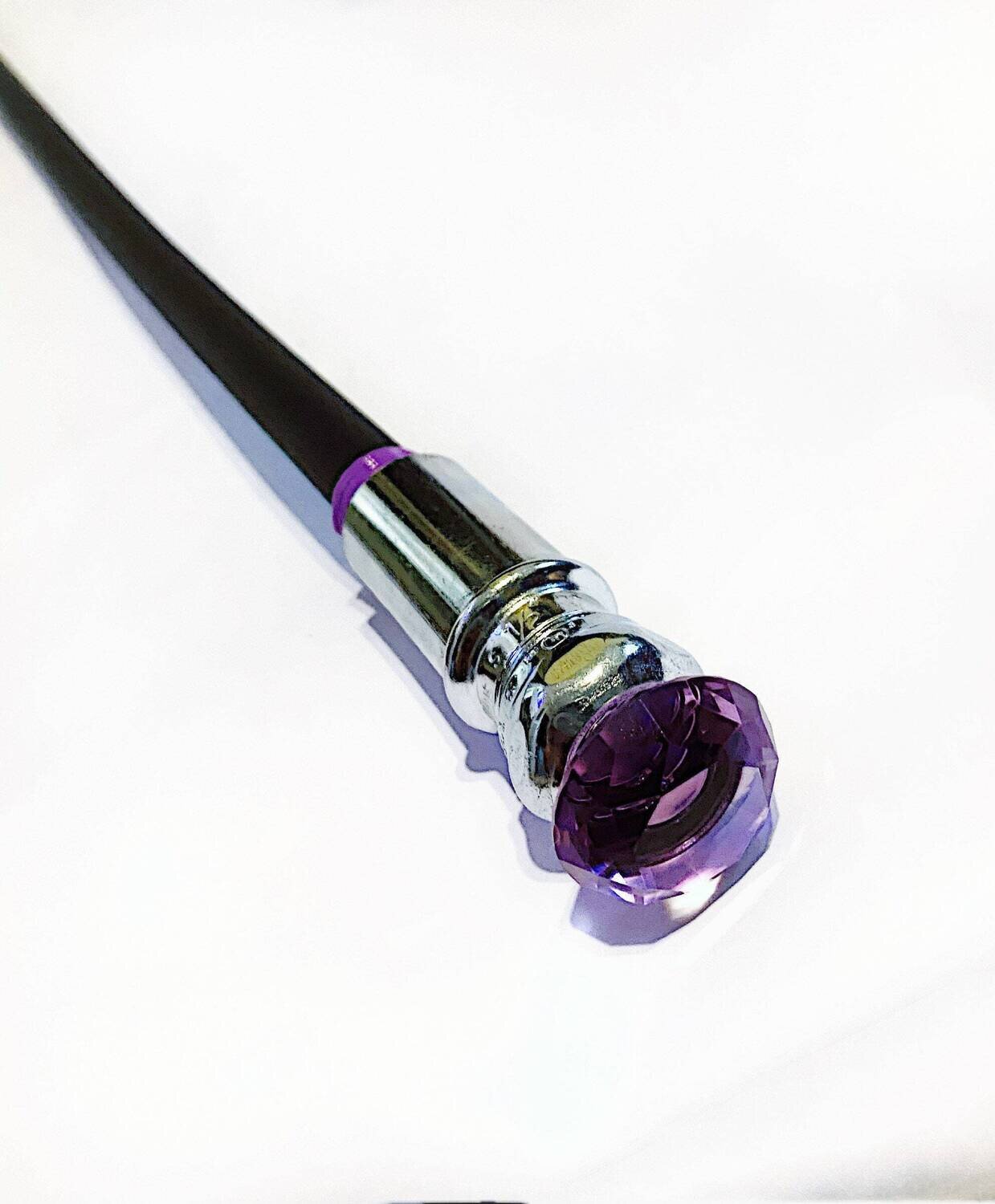 BDSM Flex rubber cane flogger chrome plated purple gem handle spanking bdsm gear Flogger