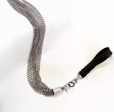 BDSM Flogger Metal finger, grip   flogger with rubber loop handle Impact   Gear Impact Play Flogger
