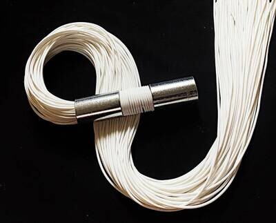 White rubber flogger with chrome plated handle Impact Play BDSM Gear Spanking Flogger