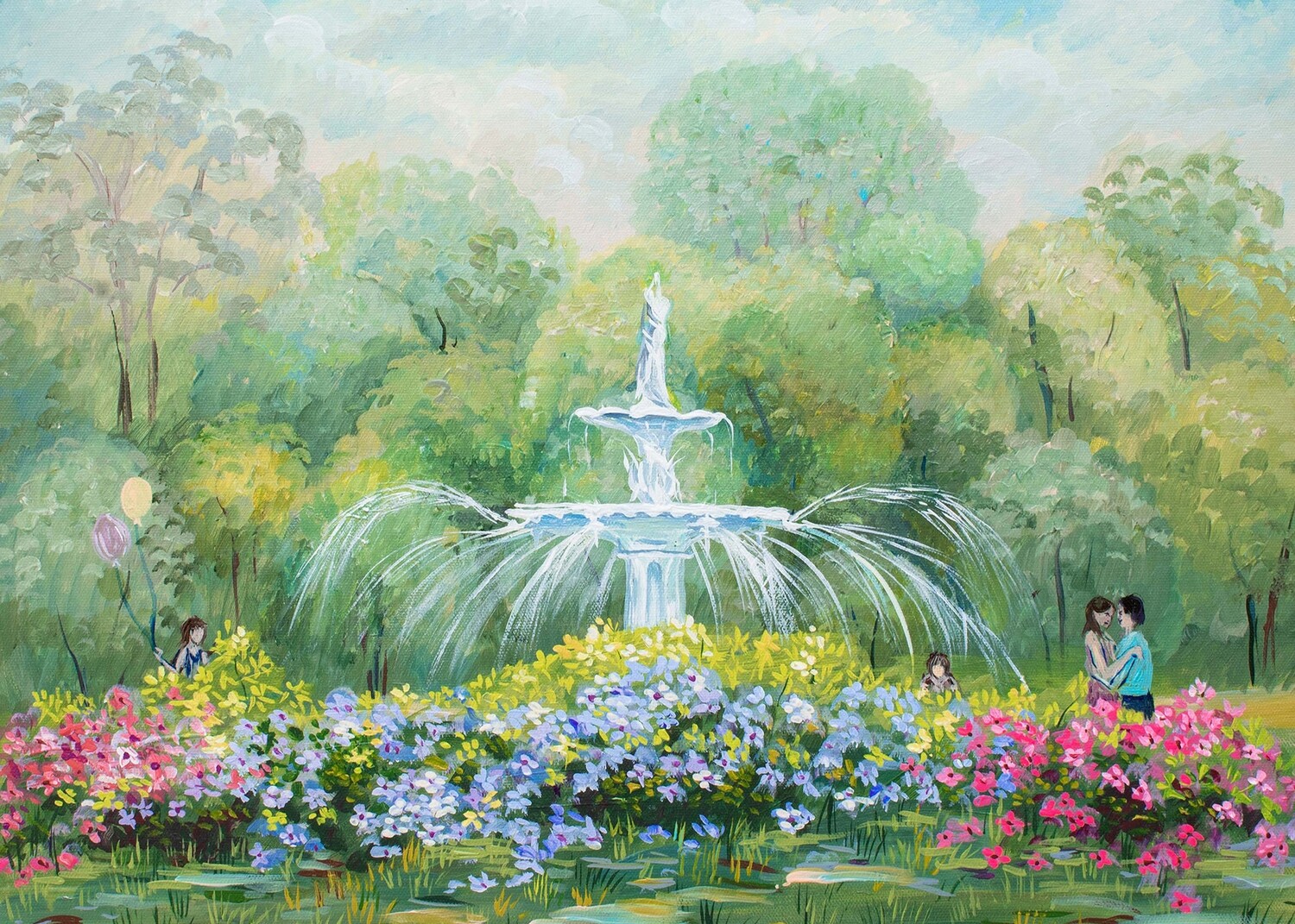Couple in Forsyth Park, Savannah GA