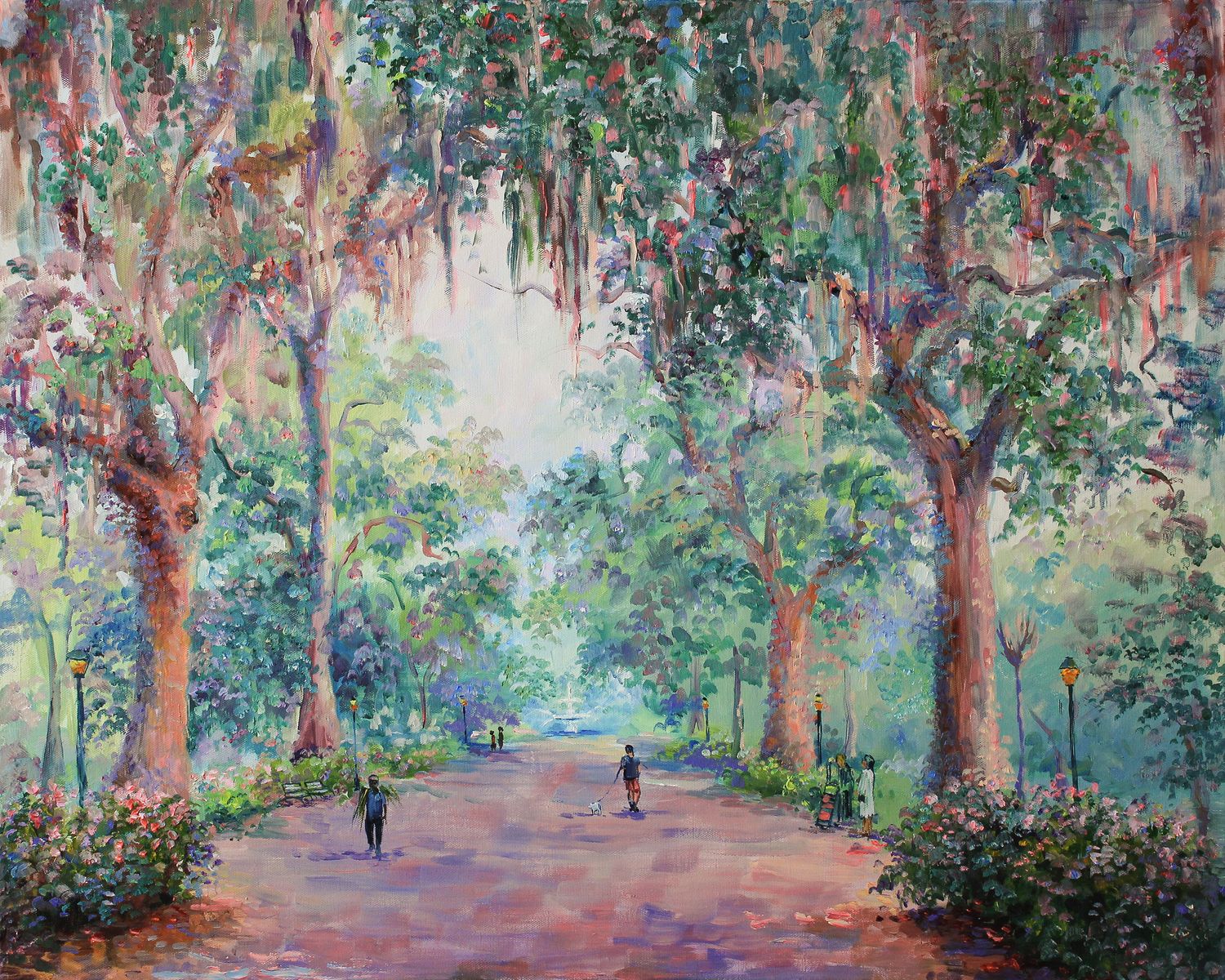 Fog in Forsyth Park. Savannah GA