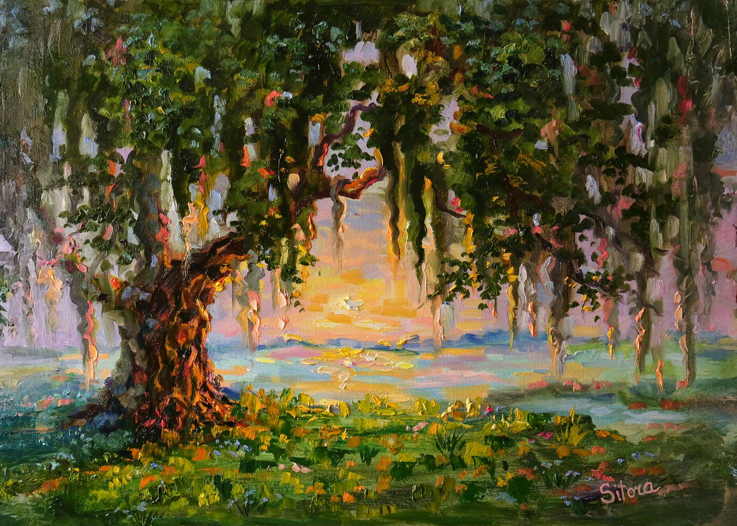 &quot;Moss and Sunset&quot; Savannah GA Skidaway Island