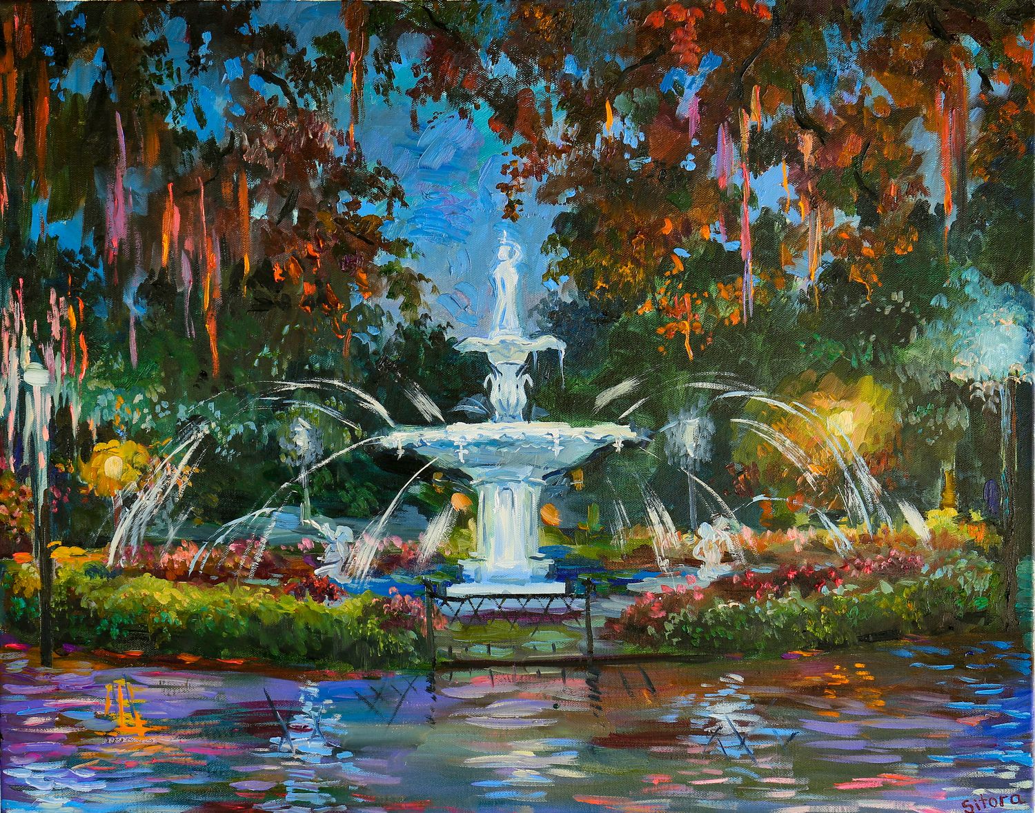 Print Forsyth Park, Savannah GA.