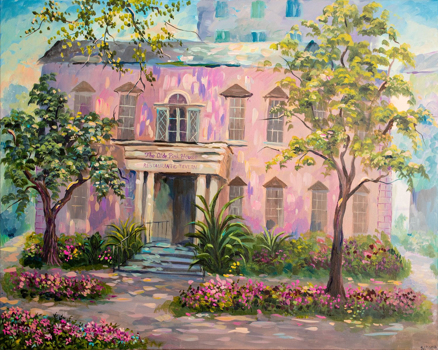 PRINT The Olde Pink House, Savannah GA