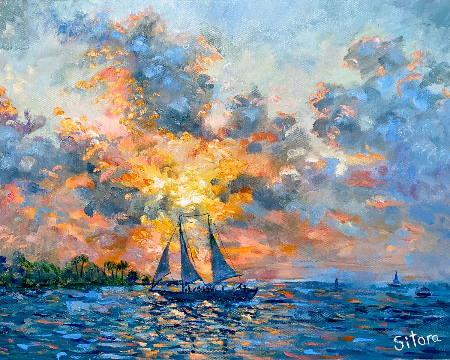 Print Sunset in Mallory Square, Key West Florida