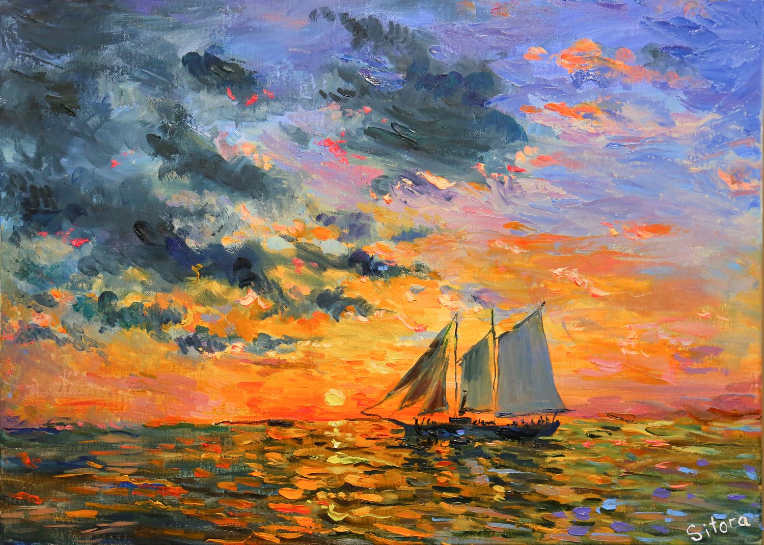 Print Sunset in  Mallory Square, Key West Florida.